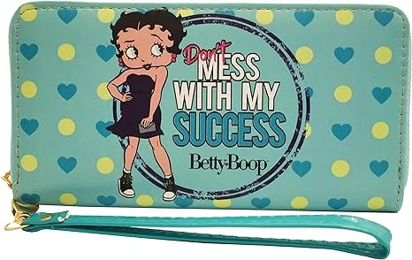 Leather Card Case for Elegant-Betty Boop Wallet With Wristlet Don't Mess with my Success