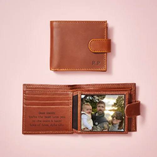 Wallet for Weekend Getaways for Relax-Personalised Leather Tri Fold Wallet with RFID