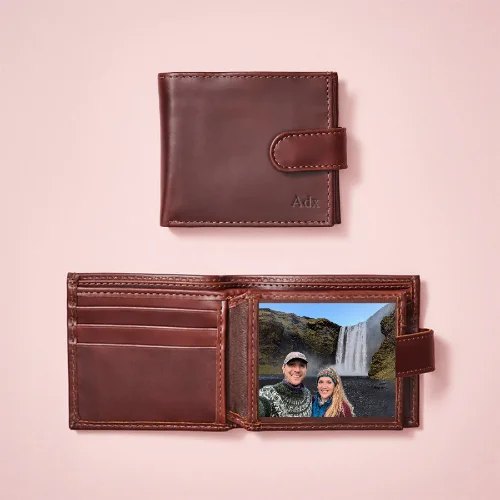 Card Case for Cyclists for Outdoor-Personalised Leather Tri Fold Wallet with RFID