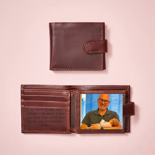 Wallet for Freelancers for Work-Personalised Leather Tri Fold Wallet with RFID