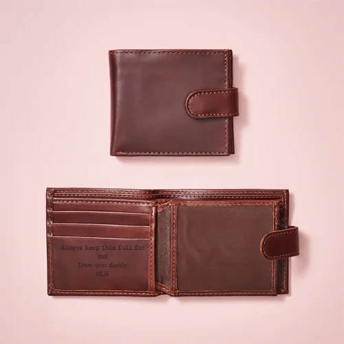 Card Case with Elastic Band for Flexible-Personalised Leather Tri Fold Wallet with RFID