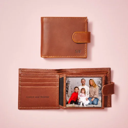 Wallet for School Days for Students-Personalised Leather Tri Fold Wallet with RFID