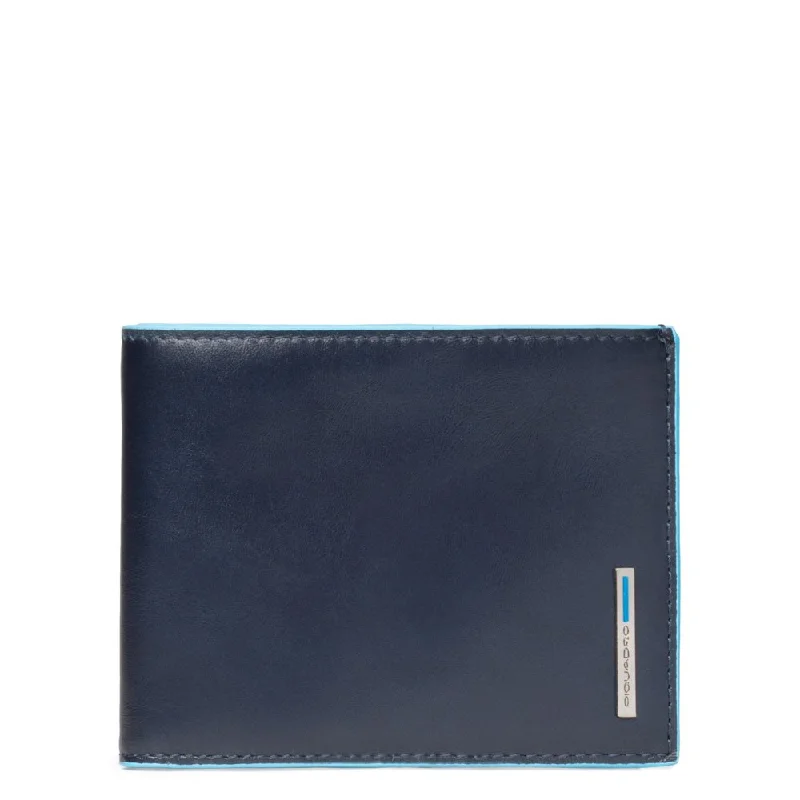 Wallet for Freelancers for Work-Men’s wallet with coin pocket Blue Square