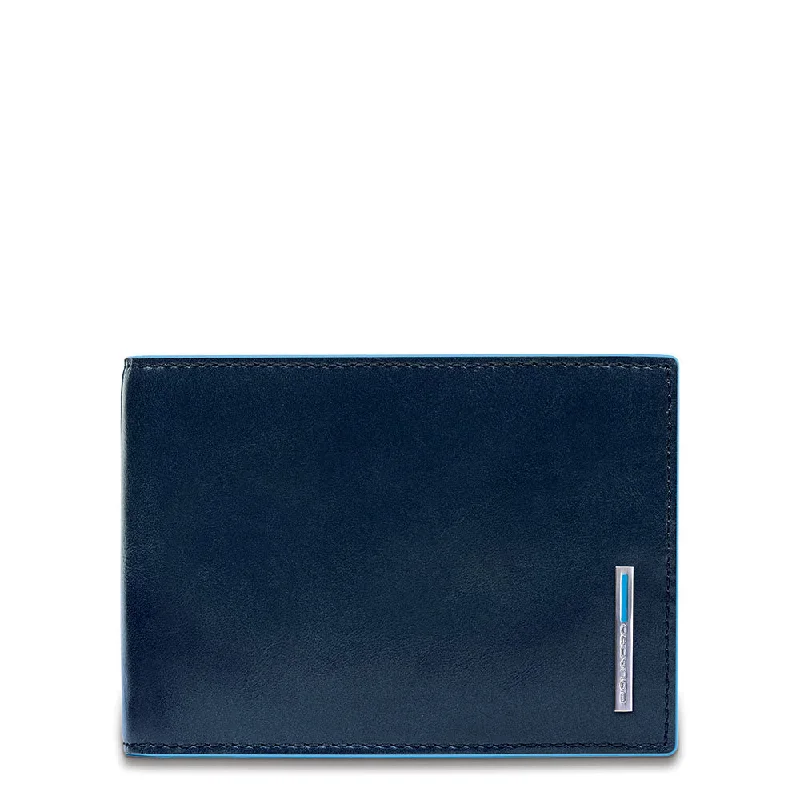 Wallet for Photographers for Gear-Men’s wallet with flip up ID window, coin pocket and credit card slots Blue Square