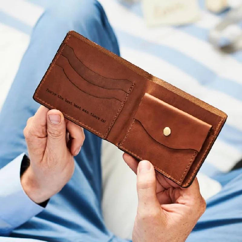 Wallet for Writers for Writing-Personalised Best Man Leather Wallet