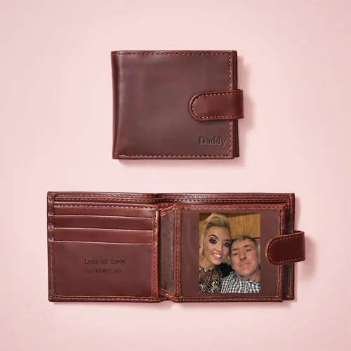 Wallet for Photographers for Gear-Personalised Leather Anniversary Tri Fold Wallet