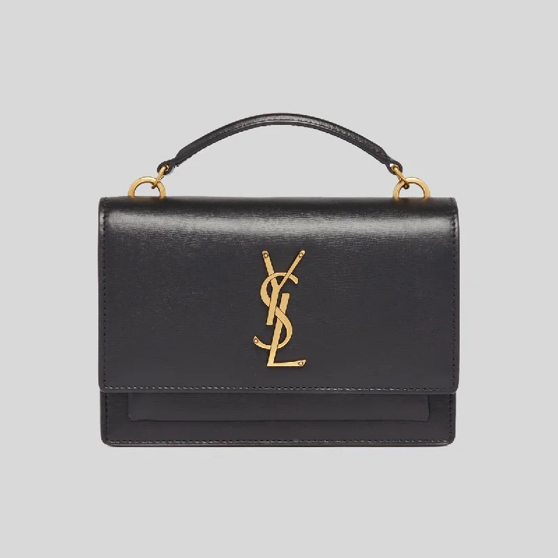 Wallet for College Students for Campus-SAINT LAURENT YSL Sunset Chain Wallet In Smooth Leather Black RS-533026D422W