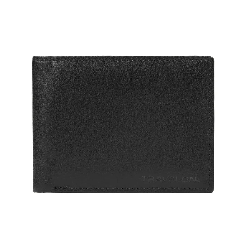 Zipper Card Case for Secure-Travelon RFID Blocking Leather Billfold Wallet