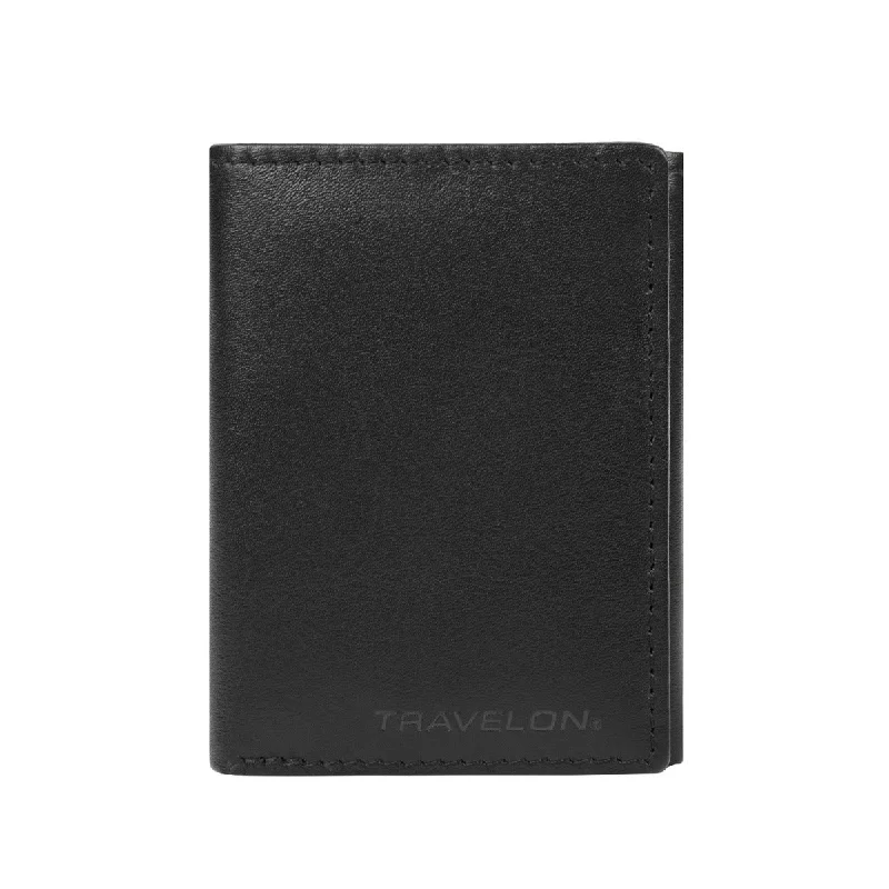 Card Case with ID Window for Visible-Travelon RFID Blocking Leather Trifold Wallet