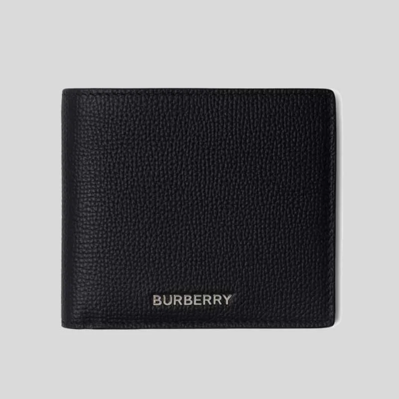 Card Case for Kids for Play-BURBERRY Men's Reg CC Grainy Leather Bifold Wallet Black RS-80840721