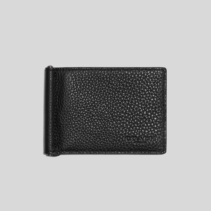 Wallet for Shoppers for Buying-Coach Slim Money Clip Billfold Wallet Black RS-CH090