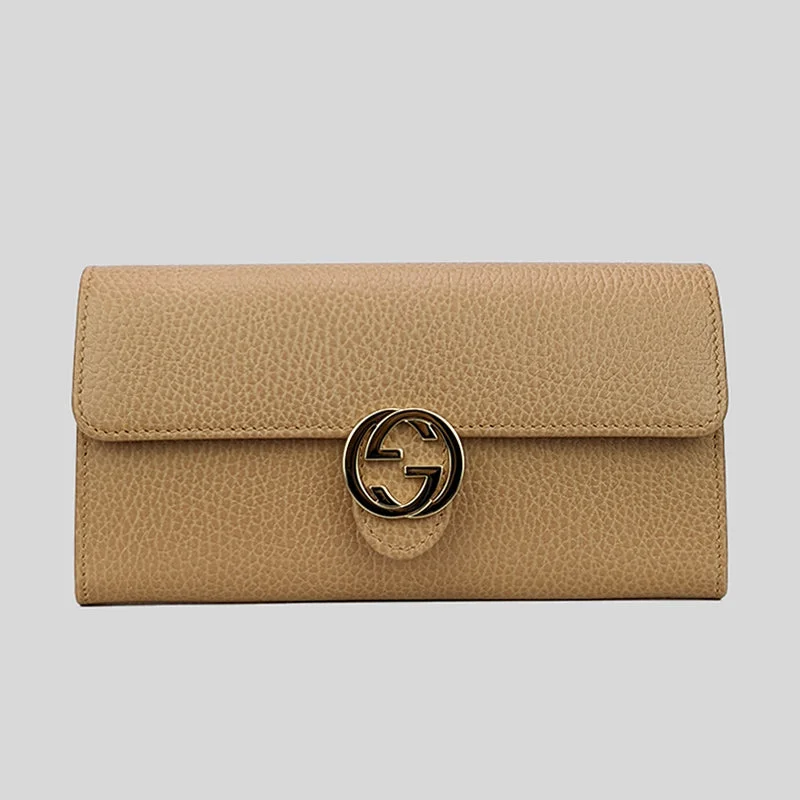 Card Case for Social Events for Socialize-GUCCI Icon GG Interlocking Wallet Beige RS-615524