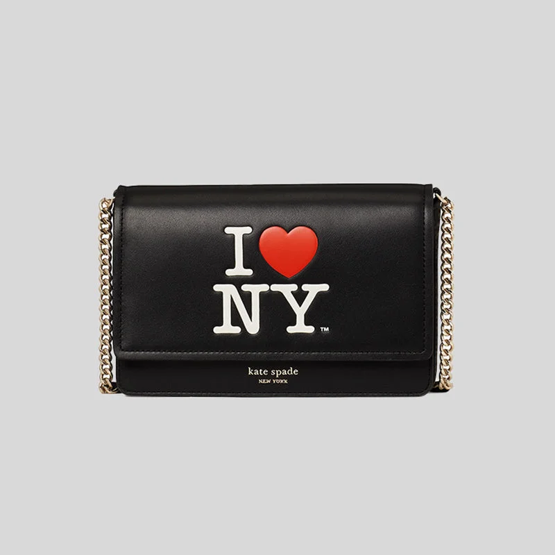 Wallet for Fashionistas for Style-Kate Spade I LOVE NY X KATE SPADE NEW YORK Flap Chain Wallet Black RS-K5298