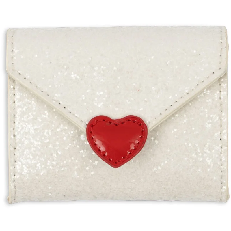 Card Case for Designers for Fashion-Konges Sløjd Cream Glitter Love Letter Wallet