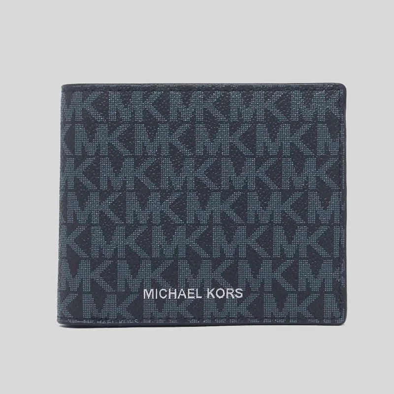 Card Case for Hikers for Adventure-Michael Kors Cooper Billfold Wallet With Coin Pocket Admiral PL Blue RS-36U9LCRF3B