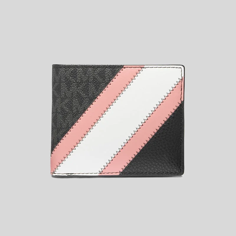 Wallet for Kayakers for Water-Michael Kors Cooper Logo and Faux Leather Billfold Wallet With Coin Pocket Pink RS-36R3LCOF3U