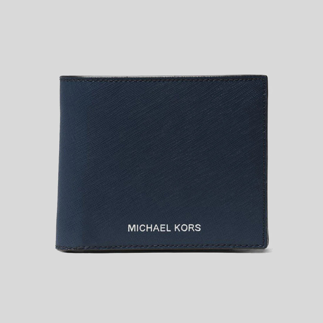 Credit Card Case for Financial-MICHAEL KORS Harrison Saffiano Leather Billfold Wallet With Coin Pocket Navy RS-36S4LHRF3L