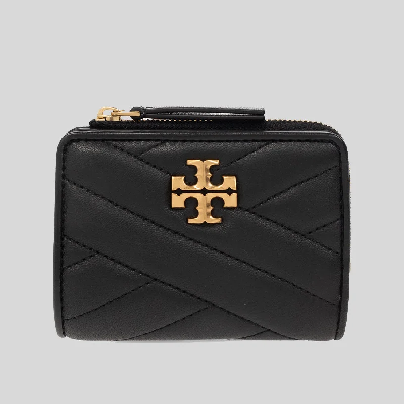 Money Clip Wallet for Minimalist-Tory Burch Kira Chevron Bifold Wallet Black RS-153121