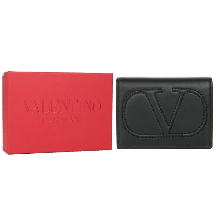 Wallet with Compartments for Storage-Valentino Flap French Wallet -