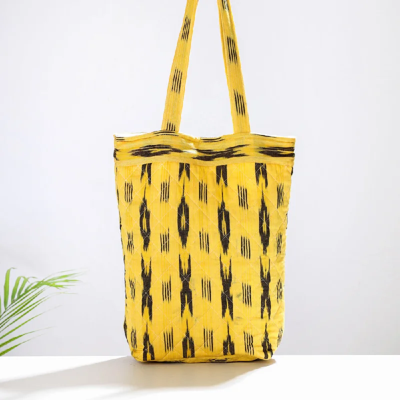 Shoulder bags perfect for teens with fun prints -Yellow - Handcrafted Quilted Ikat Weave Shoulder Bag