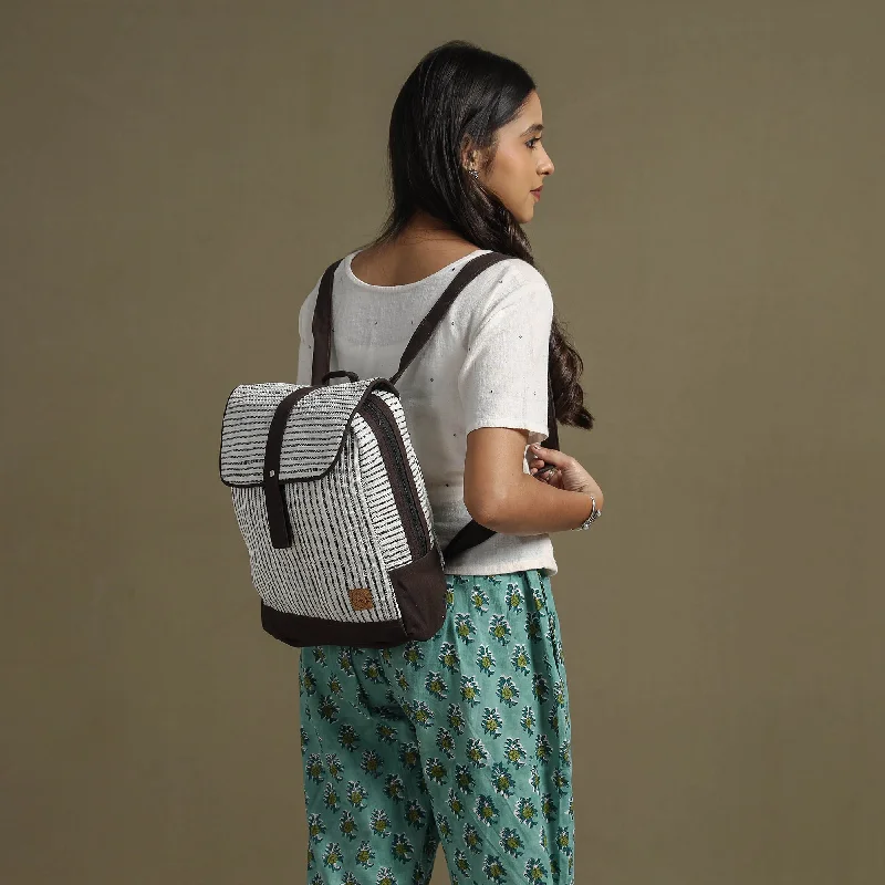 Shoulder bags featuring matte shine for bold luxe -White - Upcycled Weave Handcrafted Mini Backpack