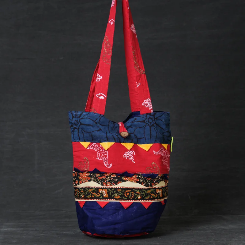 Shoulder bags with strong straps for heavy loads -Multicolor - Jugaad Patchwork Handmade Shoulder Bag