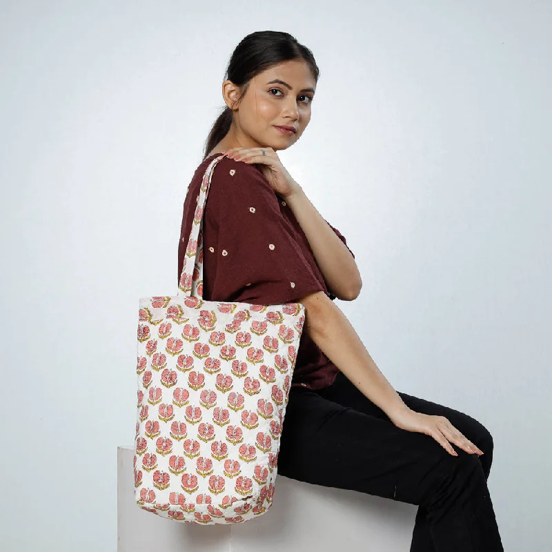 Vibrant shoulder bags featuring bold hues for flair -Multicolor - Handcrafted Quilted Sanganeri Block Printed Shoulder Bag