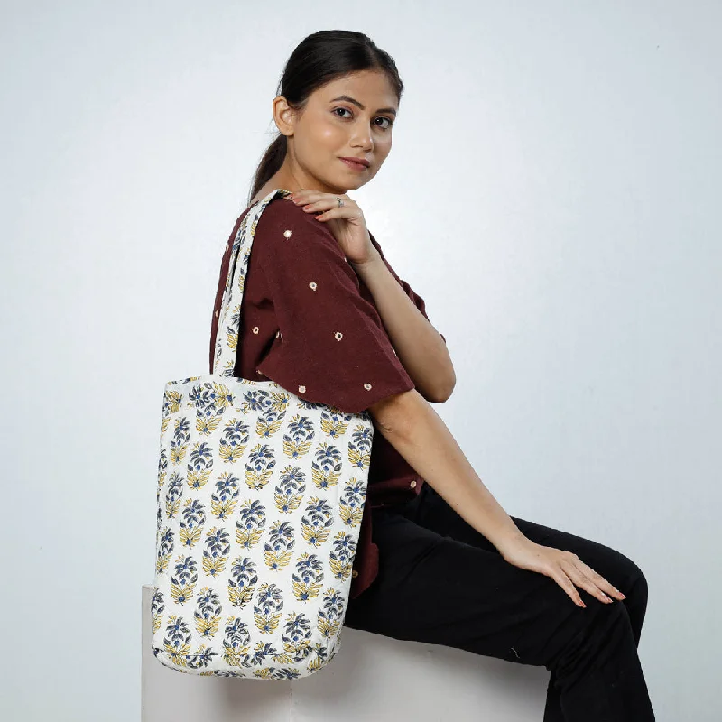 Shoulder bags featuring canvas vibes for laid-back cool -Multicolor - Handcrafted Quilted Sanganeri Block Printed Shoulder Bag