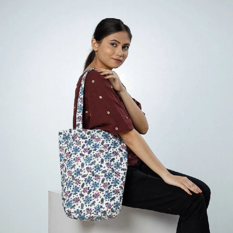 Shoulder bags featuring logo stitching for brand love -Multicolor - Handcrafted Quilted Sanganeri Block Printed Shoulder Bag