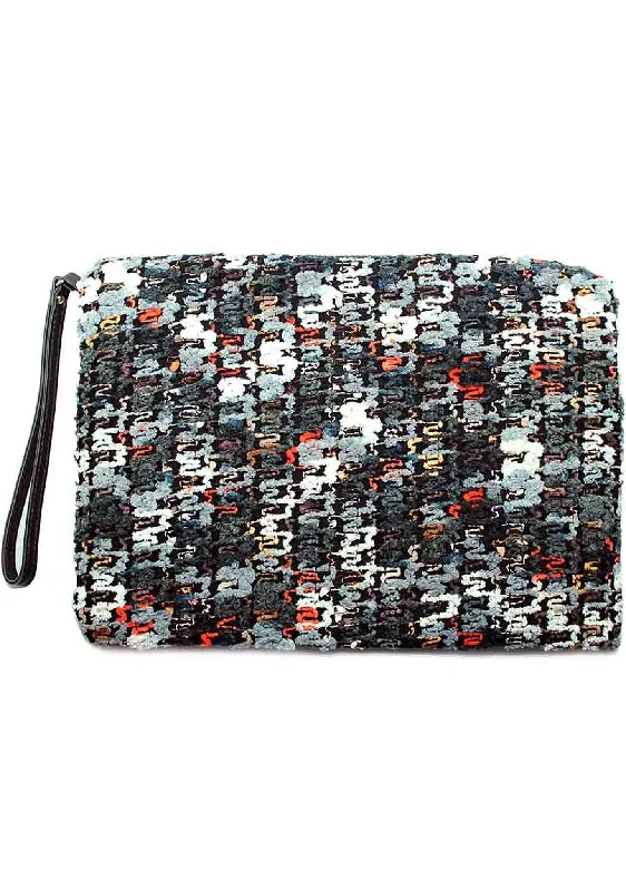 Tote bags with detachable straps for versatile carrying options and styles -Mosiac Woven Clutch Handbag