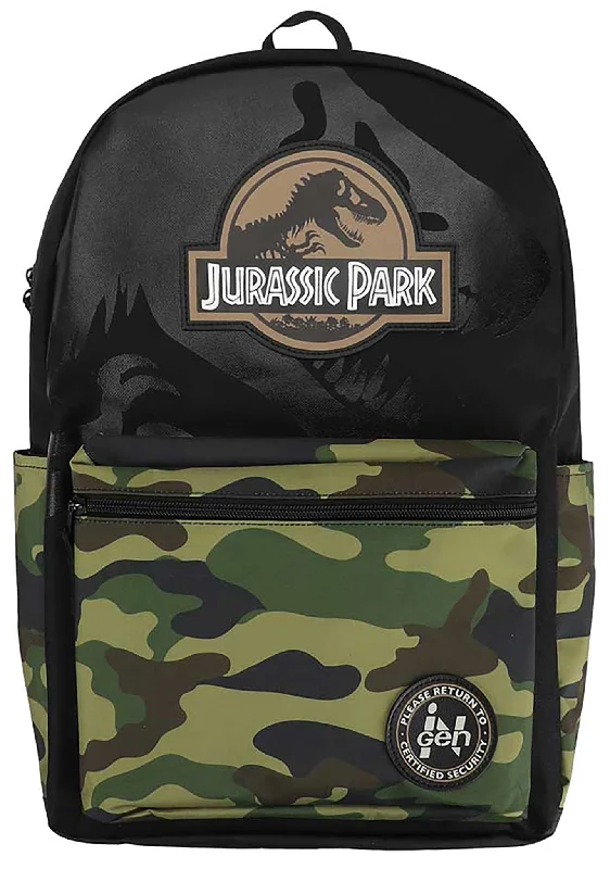 Vegan leather tote bags with eco-conscious designs for ethical fashion enthusiasts -Jurassic Park Ingen Camo Backpack