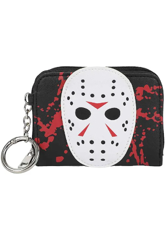 Tote bags with detachable pouches for easy organization and convenience -Friday The 13th Jason Mini Zip Around Wallet