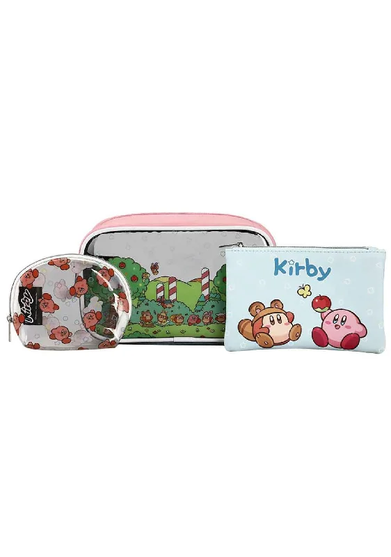 Patterned tote bags with colorful designs for an eye-catching statement accessory -Nintendo Kirby Picnic 3 PC Cosmetic Bag Set