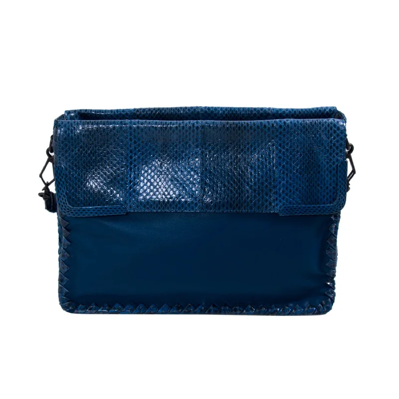 Shoulder bags great for events with chic vibe -Bottega Veneta Intrecciato Trim Snakeskin Bag