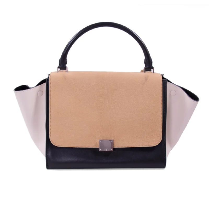 Petite shoulder bags ideal for light day trips -Celine Tri-Color Trapeze Bag