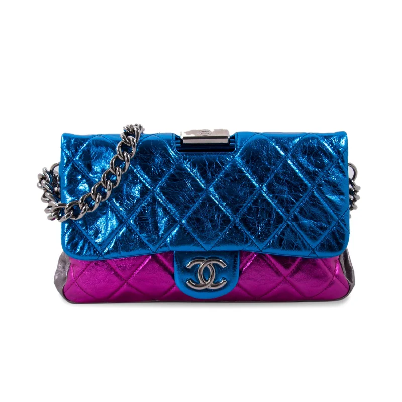 Shoulder bags with mesh accents for airy charm -Chanel Glazed Multicolor Flap Bag