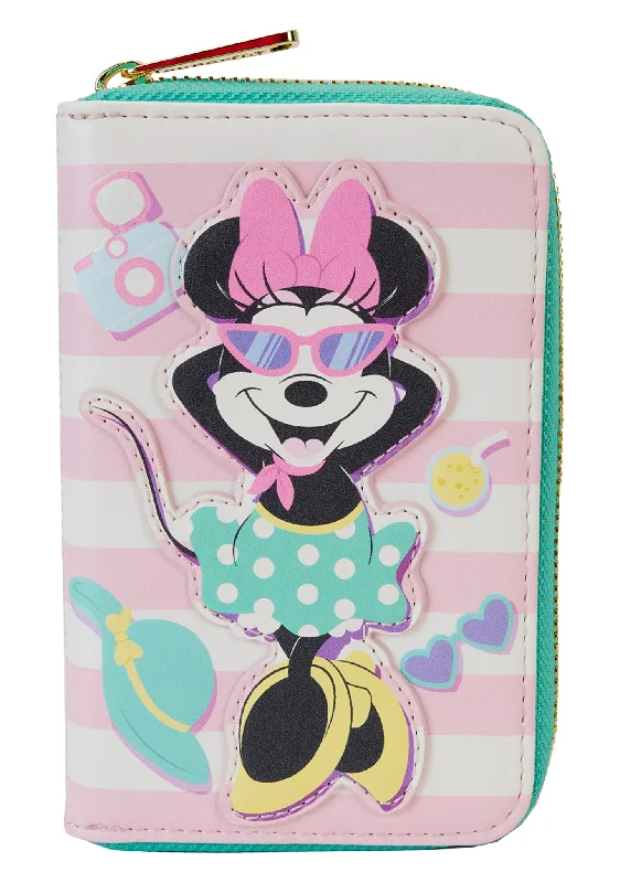 Tote bags with detachable pouches for easy organization and convenience -Disney Minnie Mouse Vacation Style Zip Around Wallet