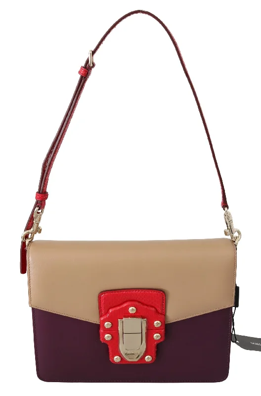 Lightweight tote bags for travel, beach outings, or shopping sprees -Dolce & Gabbana Exquisite LUCIA Leather Shoulder Bag