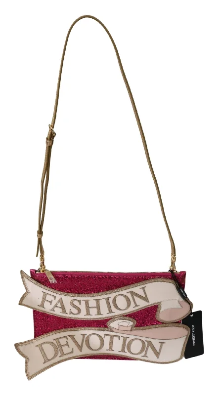 Personalized tote bags with embroidered names for customized gifts for loved ones -Dolce & Gabbana Glamorous Pink Glittered CLEO Clutch Purse