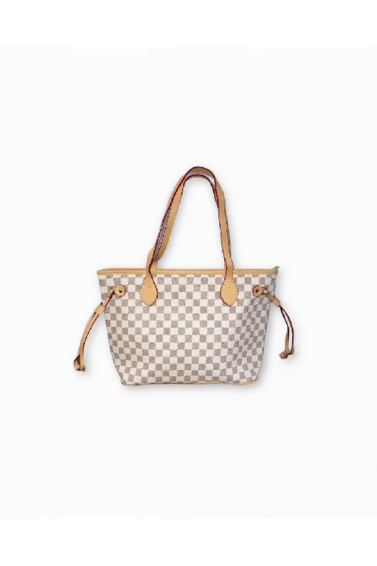 Trendy geometric print tote bags for women who love modern, edgy accessories -ELYSE CHECKERED FAUX LEATHER TOTE BAG IN BEIGE