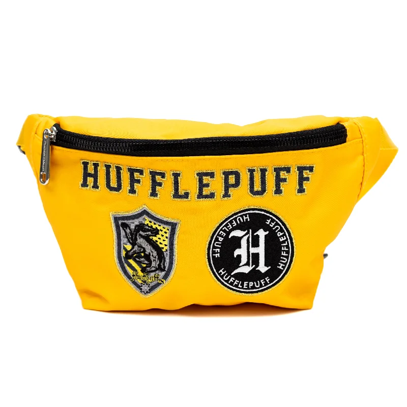 Trendy geometric print tote bags for women who love modern, edgy accessories -Fanny Pack - Harry Potter HUFFLEPUFF Patches Embroidered Yellow