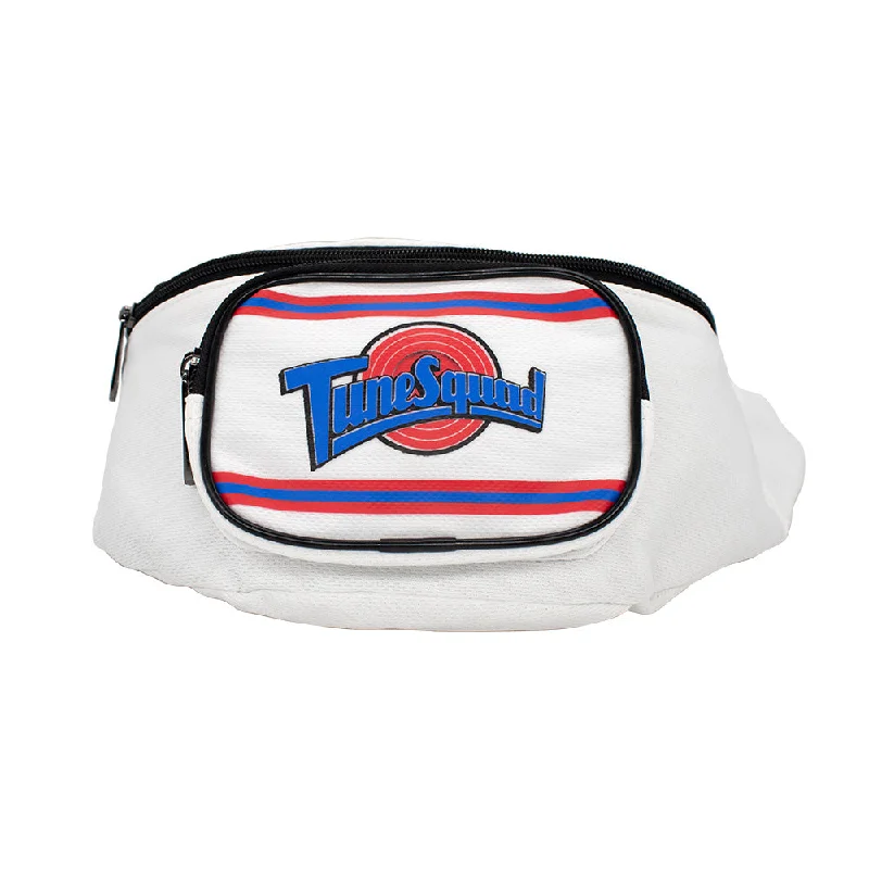 Customizable tote bags with embroidered designs for personalized gifts or events -Fanny Pack - Space Jam TUNE SQUAD Logo Stripe White Red Blue