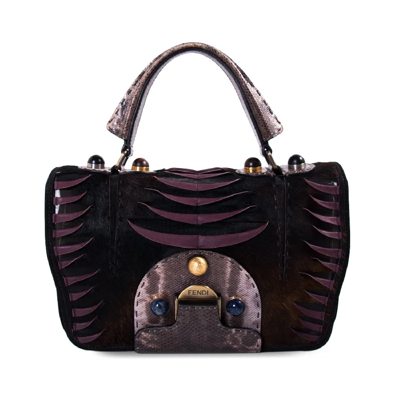 Shoulder bags with snap closures for sleek flair -Fendi F3 Secret Code Satchel