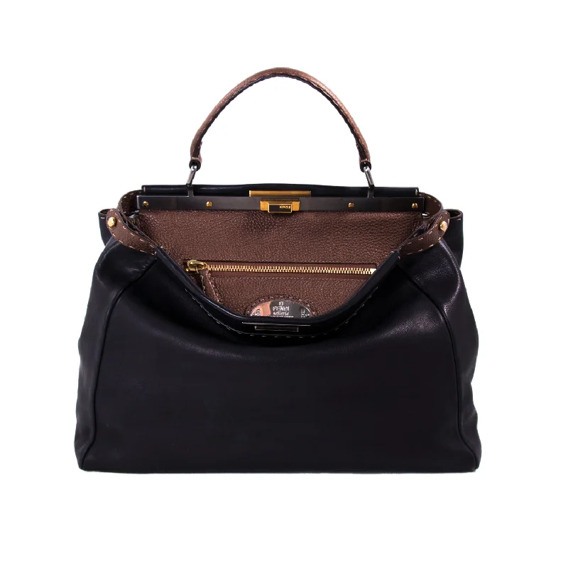 Shoulder bags with sharp shapes for modern style -Fendi Peekaboo Selleria Large Bag