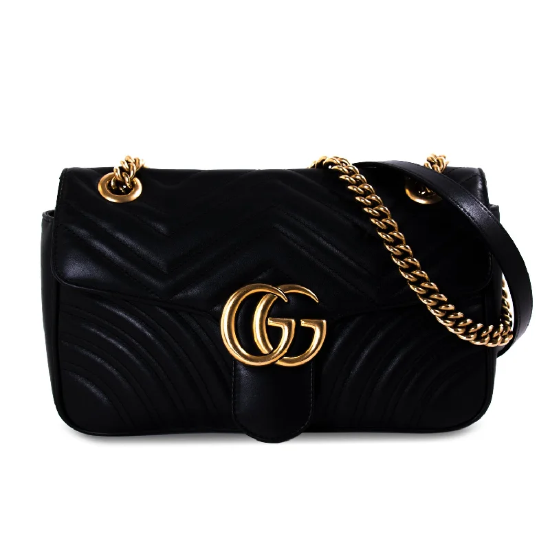 Shoulder bags featuring matte shine for bold luxe -Gucci GG Marmont Small Metalassé Bag