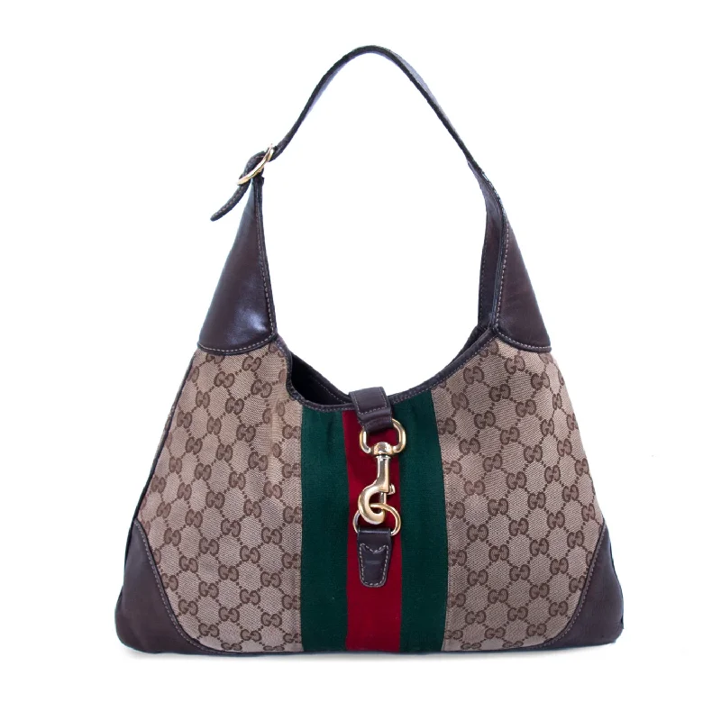 Shoulder bags with cool patterns for artsy flair -Gucci Jackie Web Stripe Shoulder Bag