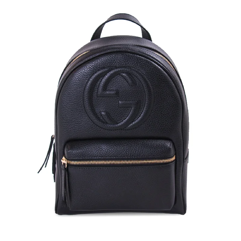 Shoulder bags with inner pouches for neat storage -Gucci Soho Textured-Leather Backpack