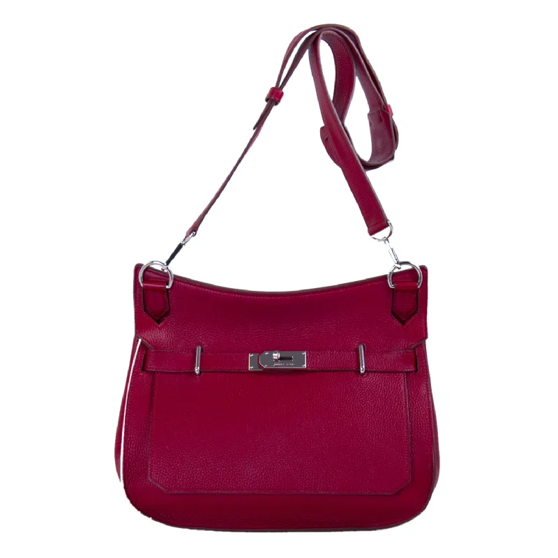 Shoulder bags inspired by classic tote designs -Hermès Jypsière 34 Ruby Red Clemence