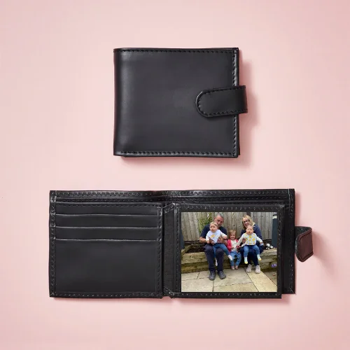 Card Case for Canoeists for Boating-Personalised Leather Tri Fold Wallet with RFID