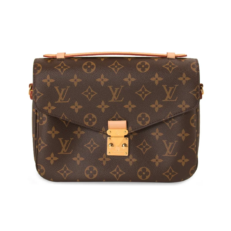 Shoulder bags featuring logo stitching for brand love -Louis Vuitton Monogram Pochette Metis